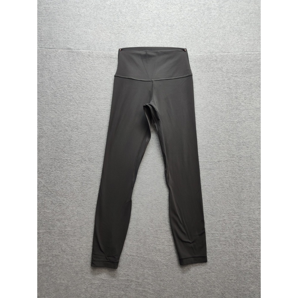 Lululemon Women Athletic Leggings 4 Black Pull On High Waist Mid Rise Activewear